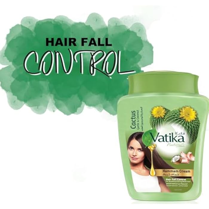 Vatika Naturals Hair Fall Control Hammam Cream (900g) | Natural Extract of Garlic, Cactus and Coconut | Strengthens and Nourishes Weak Hair - Image 3